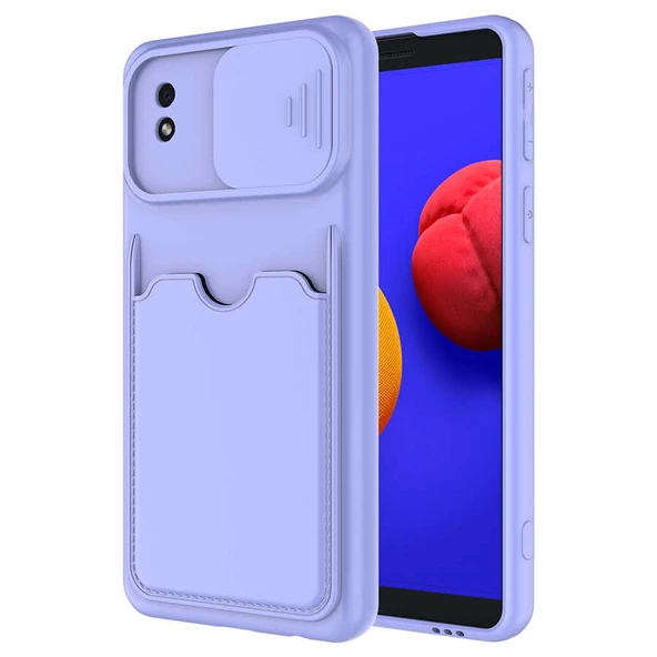 zore Galaxy A01 Core Kılıf ​Zore Kartix Kapak-Lila