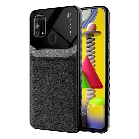 zore Galaxy M31 Kılıf ​Zore Emiks Kapak-Siyah