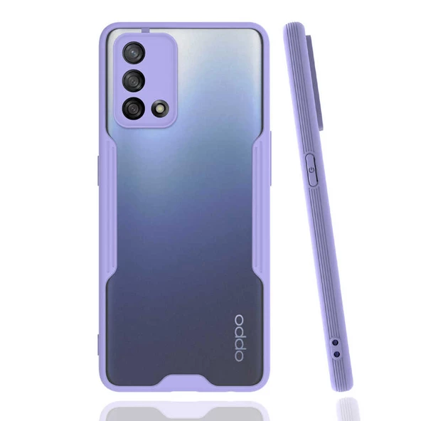 zore Oppo A74 4G Kılıf Zore Parfe Kapak-Mor