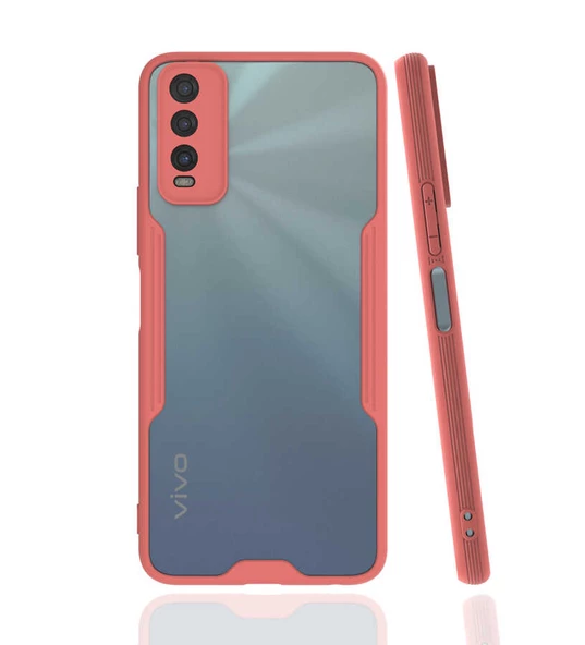 zore Vivo Y11S Kılıf Zore Parfe Kapak-Pembe