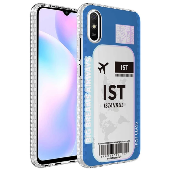 zore Xiaomi Redmi 9A Kılıf Airbag Kenarlı Renkli Desenli Silikon Zore Elegans Kapak-NO4