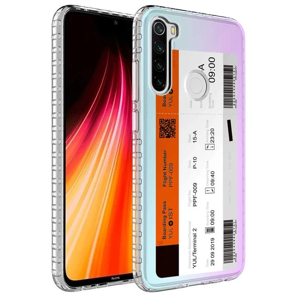 zore Xiaomi Redmi Note 8 Kılıf Airbag Kenarlı Renkli Desenli Silikon Zore Elegans Kapak-NO1