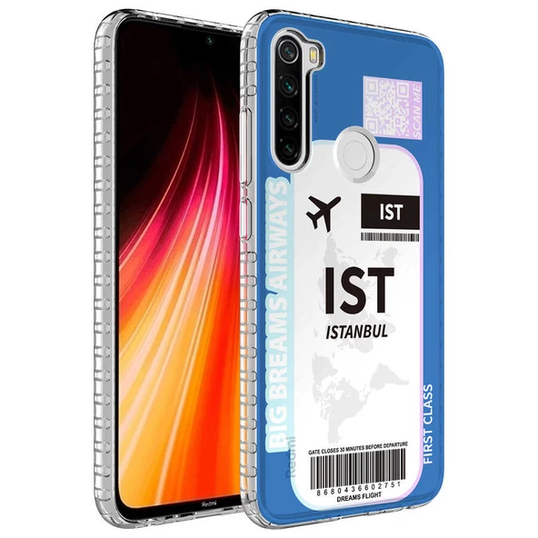 zore Xiaomi Redmi Note 8 Kılıf Airbag Kenarlı Renkli Desenli Silikon Zore Elegans Kapak-NO4