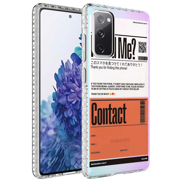 zore Galaxy S20 FE Kılıf Airbag Kenarlı Renkli Desenli Silikon Zore Elegans Kapak-NO6