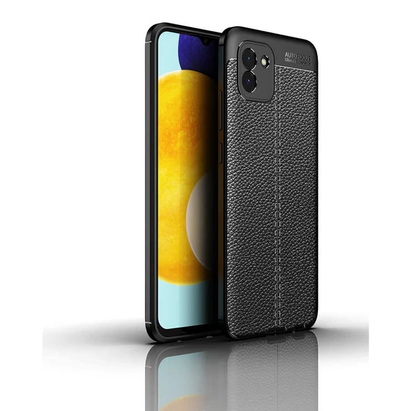 zore Galaxy A03 Kılıf Zore Niss Silikon Kapak-Siyah