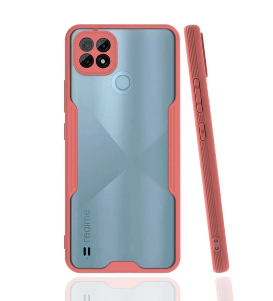 zore Realme C21 Kılıf Zore Parfe Kapak-Pembe