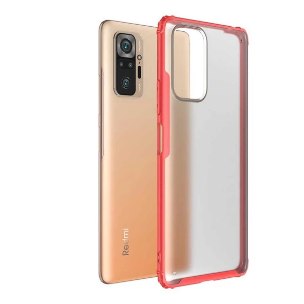 zore Xiaomi Redmi Note 10 Pro Kılıf Zore Volks Kapak-Kırmızı