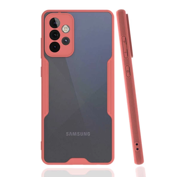 zore Galaxy A72 Kılıf Zore Parfe Kapak-Pembe