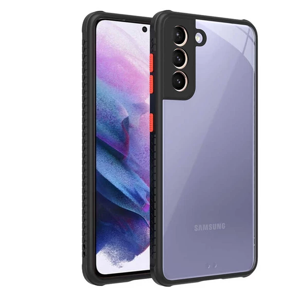 zore Galaxy S21 Kılıf ​​Zore Kaff Kapak-Siyah