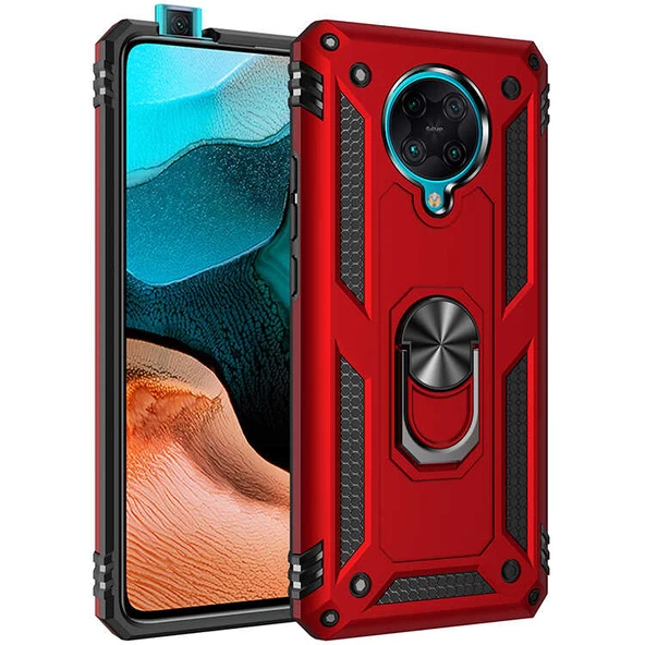 zore Xiaomi Redmi K30 Pro Kılıf Zore Vega Kapak-Kırmızı