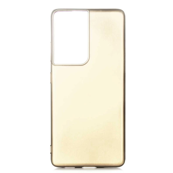 zore Galaxy S21 Ultra Kılıf Zore Premier Silikon Kapak-Gold