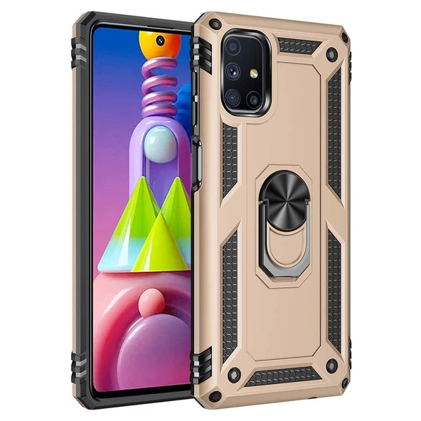 zore Galaxy M51 Kılıf Zore Vega Kapak-Gold