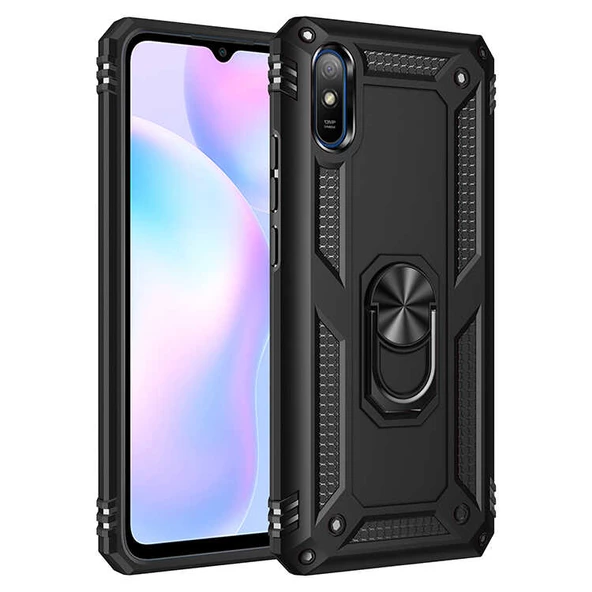 zore Xiaomi Redmi 9A Kılıf Zore Vega Kapak-Siyah