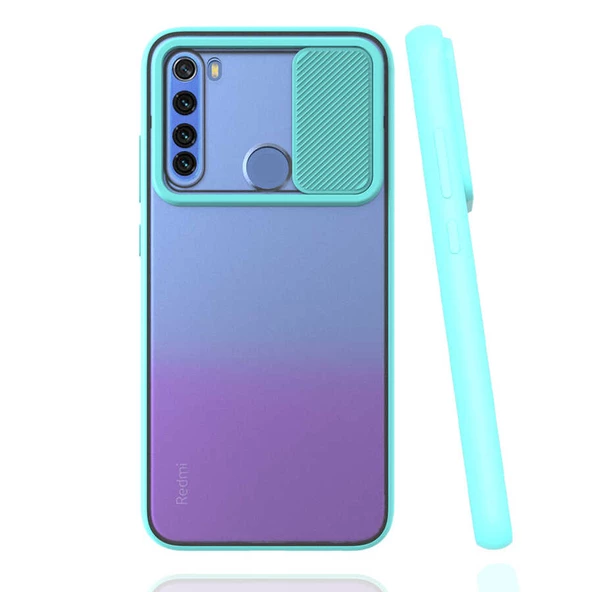 zore Xiaomi Redmi Note 8 Kılıf Zore Lensi Kapak-Turkuaz