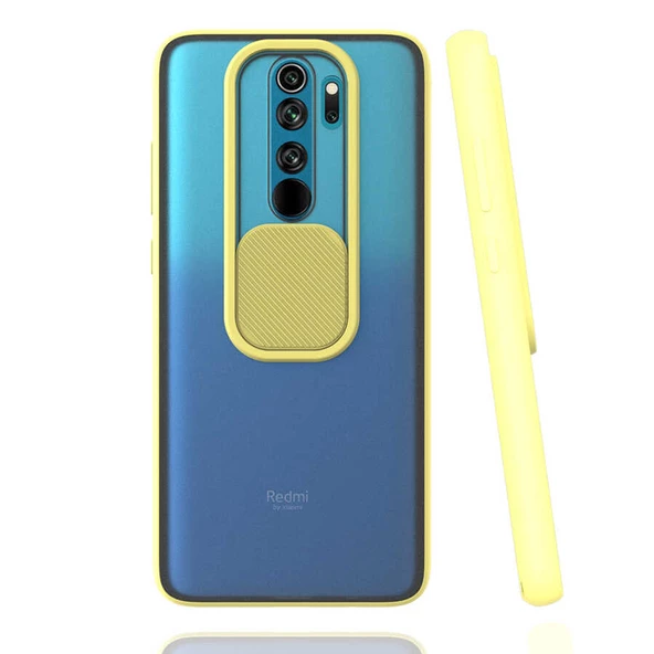 zore Xiaomi Redmi Note 8 Pro Kılıf Zore Lensi Kapak-Sarı