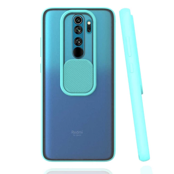 zore Xiaomi Redmi Note 8 Pro Kılıf Zore Lensi Kapak-Turkuaz