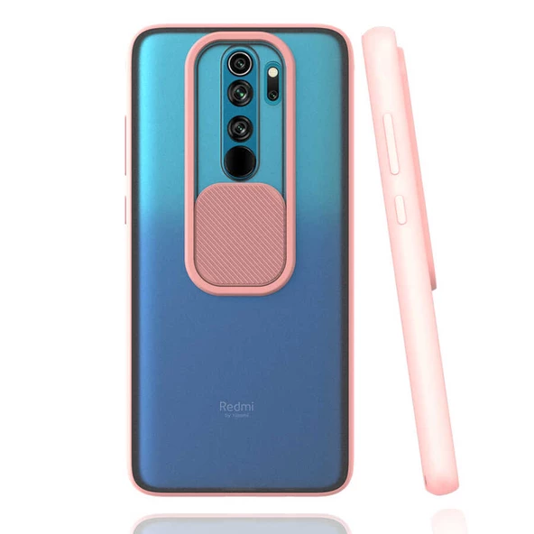 zore Xiaomi Redmi Note 8 Pro Kılıf Zore Lensi Kapak-Pembe Açık