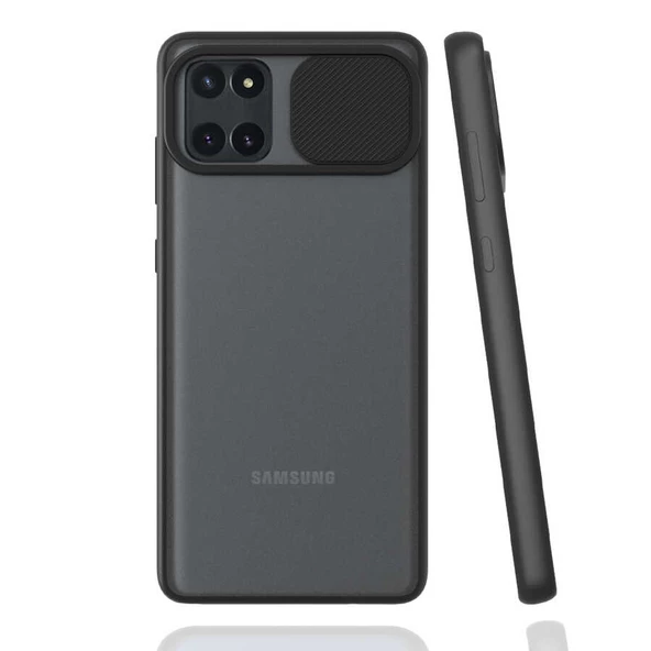 zore Galaxy A81 (Note 10 Lite) Kılıf Zore Lensi Kapak-Siyah