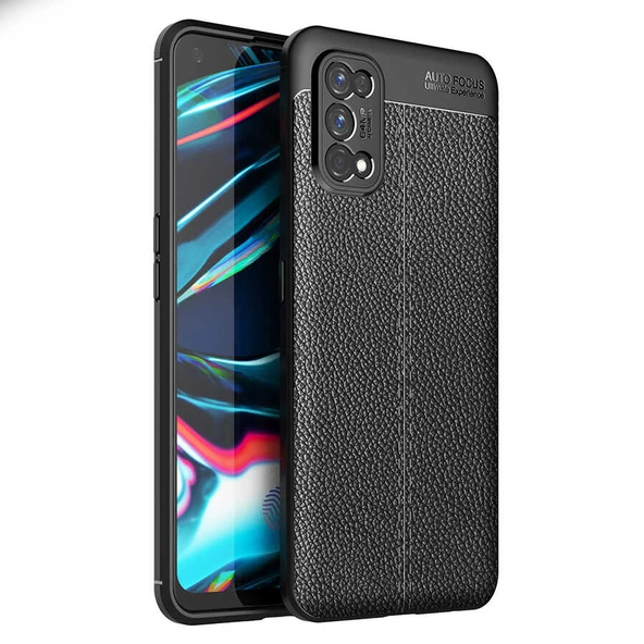 zore Realme 7 Pro Kılıf Zore Niss Silikon Kapak-Siyah