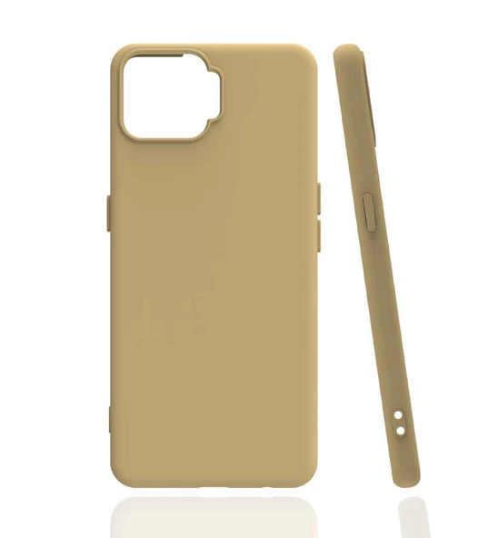 zore Oppo A73 Kılıf Zore Biye Silikon-Gold