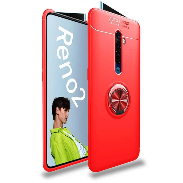 zore Oppo Reno 2Z Kılıf Zore Ravel Silikon Kapak-Kırmızı