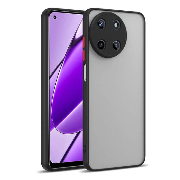 zore Realme 11 4G Kılıf Zore Hux Kapak-Siyah