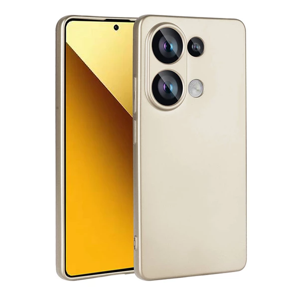 zore Xiaomi Poco M6 Pro 4G Kılıf Zore Premier Silikon Kapak-Gold