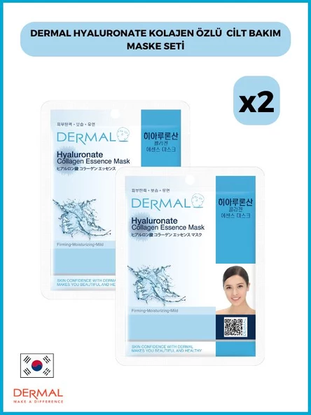 Dermal Hyaluronate Kolajen Özlü  Cilt Bakım Maske Seti