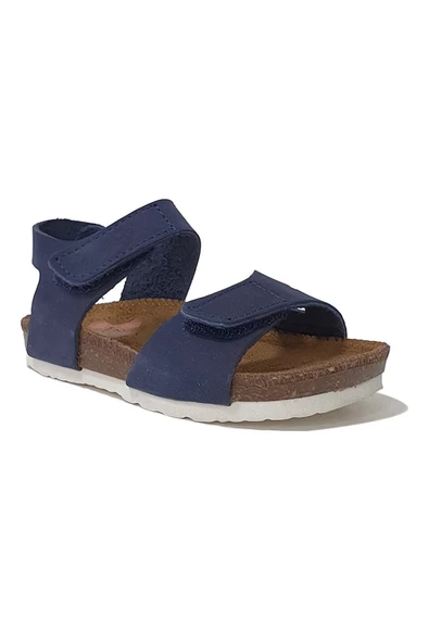 Unisex Çocuk Lacivert Hakiki Deri Ortopedik Sandalet - 2