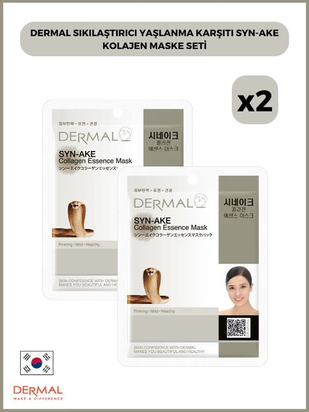 Dermal Sıkılaştırıcı Yaşlanma Karşıtı Syn-ake Kolajen Maske Seti 2 Adet