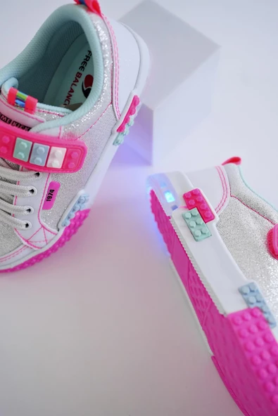 Muggo SONİC Garantili Legolu Bağcıklı ve Cırtlı Ortopedik Çocuk Sneaker Spor Ayakkabı - 6