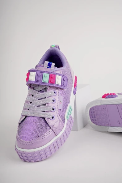 Muggo SONİC Garantili Legolu Bağcıklı ve Cırtlı Ortopedik Çocuk Sneaker Spor Ayakkabı - 8