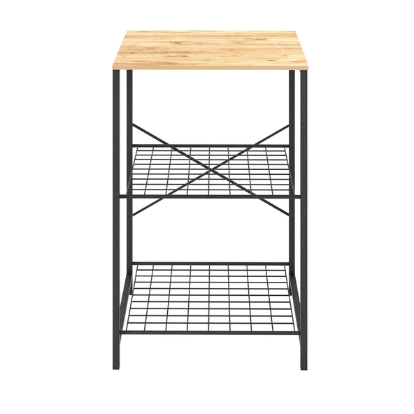 Eportatif Çok Amaçlı Mutfak Rafı Bangosu Masa Dar Çam 1442 - 5