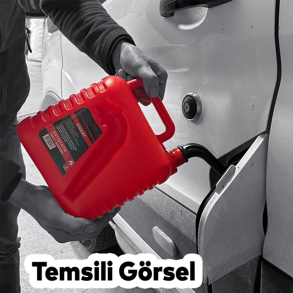 Boşaltma Borulu Plastik Antistatik Benzin Bidonu 5 Litre Akaryakıt Mazot Taşıma Doldurma Depolama - 4