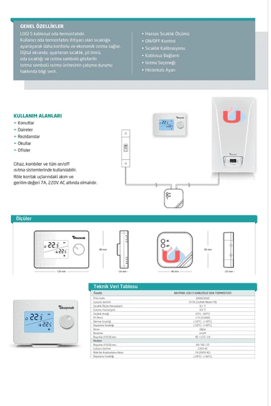 Baymak Logı S Kablosuz Oda Termostatı - 3
