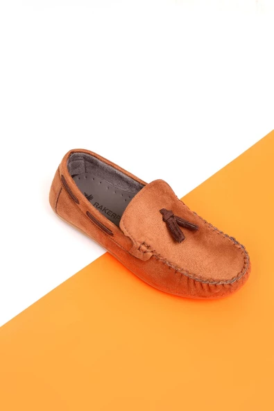 Çocuk Taba Yumuşak Loafer Ayakkabı