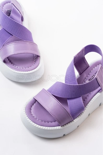 Kız Çocuk Bej Hafif Lastikli Ortopedik Sandalet - 8