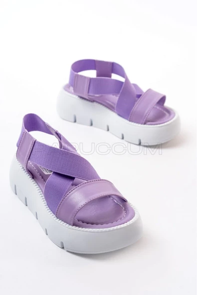 Kız Çocuk Bej Hafif Lastikli Ortopedik Sandalet - 6