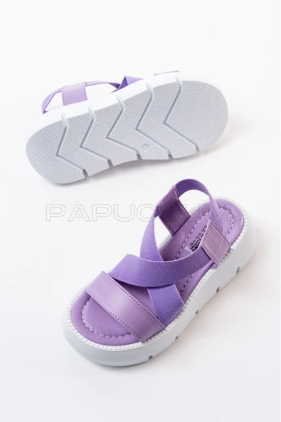 Kız Çocuk Bej Hafif Lastikli Ortopedik Sandalet - 7