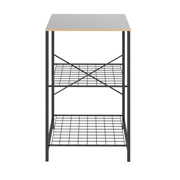 Eportatif Çok Amaçlı Mutfak Rafı Bangosu Masa Dar Beyaz 1443 - 5