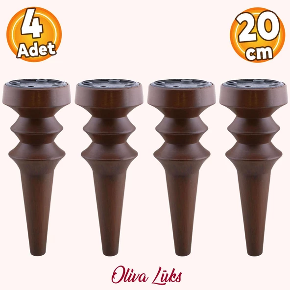 Oliva Ahşap Desen 20 cm Mobilya Kanepe Koltuk Tv Ünitesi Konsol Yükseltme Ayağı Ayakları 4 Adet ürün görseli