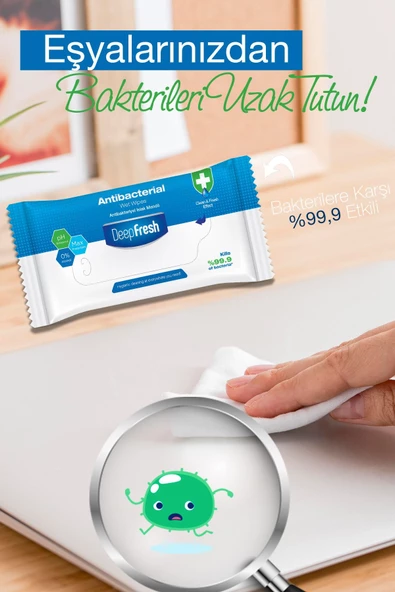 Deep Fresh Antibakteriyel Islak Cep Mendili 12 x 15 Yaprak - 4