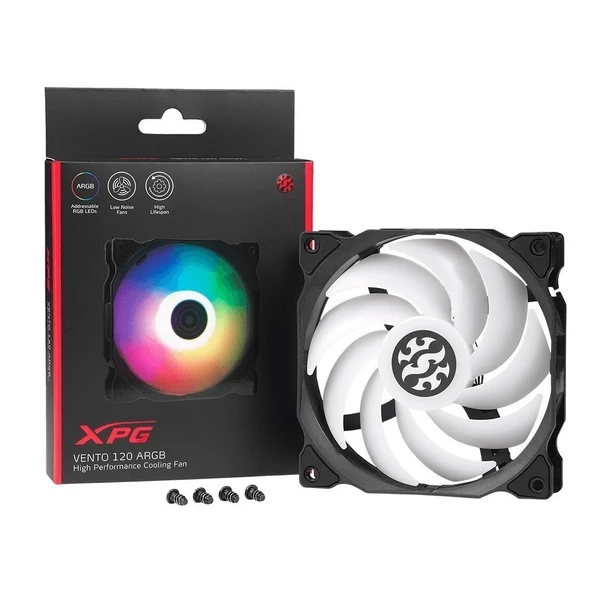 XPG ARGB  VENTO120ARGB-BKCWW 120MM TEKLİ 3PİN SİYAH KASA FANI