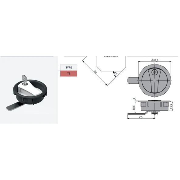 Hisar Çelik Dolap Kollu Kilit - 2