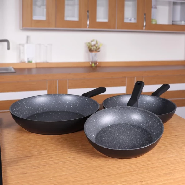 Serenk Excellence 3 Parça Granit Tava Seti İndüksiyon Tabanlı - 7
