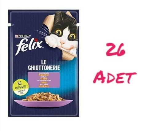 Felix Kuzu Etli Kedi Yaş Mama 85 Gr X 26 Adet