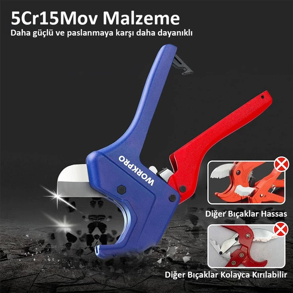 Workpro Wp301006 42Mm Profesyonel Pprc Plastik Boru Kesme Makası - 8