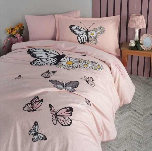 Clasy Genç Nevresim Takımı Tek kişilik Daisy Love Somon - Resim 2