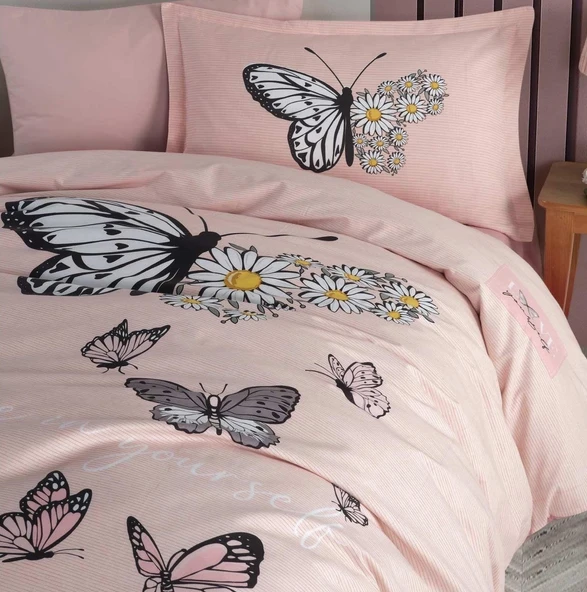 Clasy Genç Nevresim Takımı Tek kişilik Daisy Love Somon - Resim 3