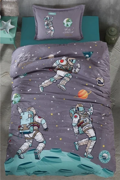 Clasy Genç Nevresim Takımı Tek kişilik Space V1 Antrasit